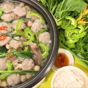 Lẩu chả cá khổ qua